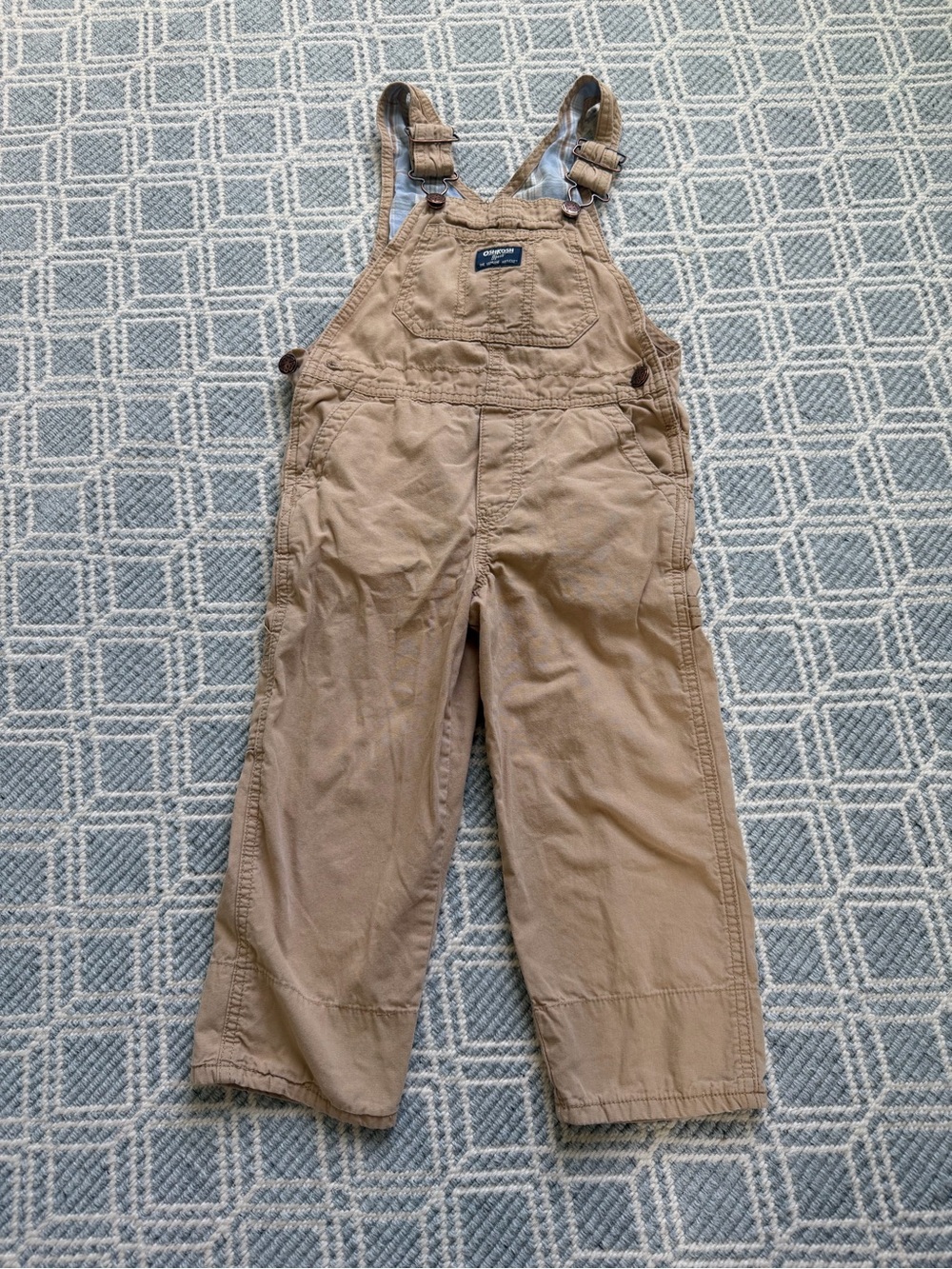 OshKosh B'gosh Kids Tan Canvas Overalls